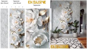 Панель ПВХ пластик Discovery цифровая печать (Гармония. Фон белый. Матовый лак. 1комп=2шт  2700х250х7мм)