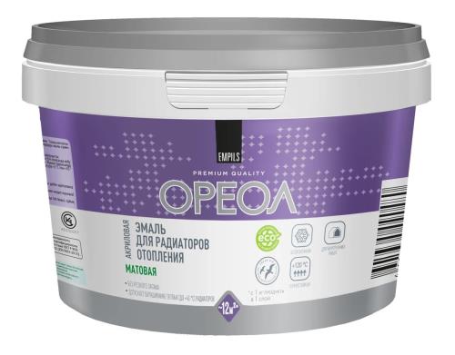 Эмаль для радиаторов Ореол акриловая белая матовая 0.5кг