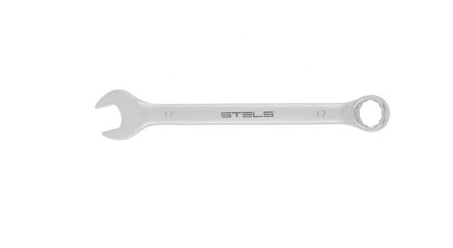 Ключ STELS комбинированный, 17 мм, CrV, матовый хром