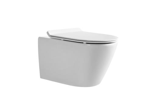 Унитаз I-TECH подвесной, безободковый, стульчак с микролифтом из UF материала, размер:  530*365*320мм