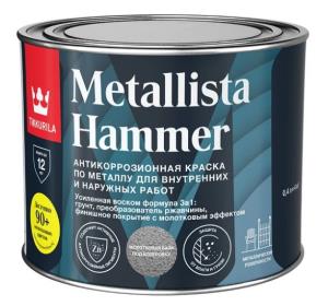Краска TIKKURILA METALLISTA HAMMER база HC, глянцевая, 0,4л