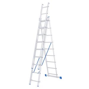 Лестница трехсекционная алюминиевая СИБРТЕХ 3х9 ст.