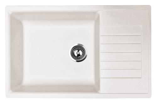 Мойка I-TECH квадратная с сушилкой 780x500x200 кварц, белый камень