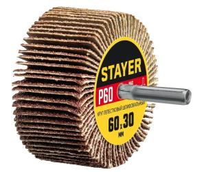 Круг лепестковый шлифовальный  STAYER 60x30 мм, P60, на шпильке d 6 мм