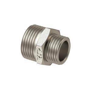 Ниппель переходной RTP НР-НР 3/4"х1/2", латунь/никель