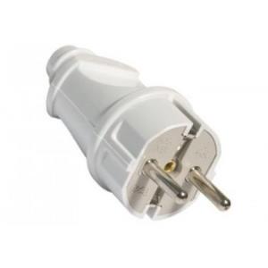 Вилка Универсал А101, 16А, 250В, бел., с заземл.