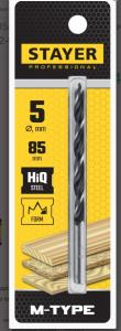 Сверло по дереву STAYER M-type, 5.0 x 85/45 мм, спиральное, М-образная заточка