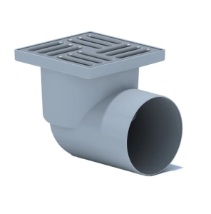 Трап горизонтальный АНИ пласт с решеткой из нержавеющей стали 150х150, выпуск 110 мм, TA1112