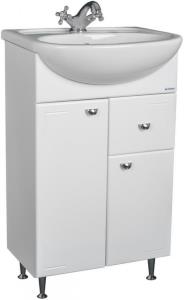 Тумба Уют 55 Классик с верхним ящиком + Раковина Исеть 55