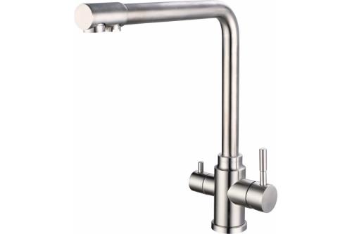 Смеситель ESKO для кухни, R-излив, нерж. с подключением к фильтру