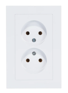 Розетка AtlasDesign двойная, б/з, 16А, в сборе, БЕЛЫЙ, SE