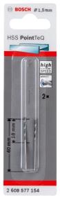 Сверло по металлу спиральное BOSCH  PointTec 1.5mm, 2шт.