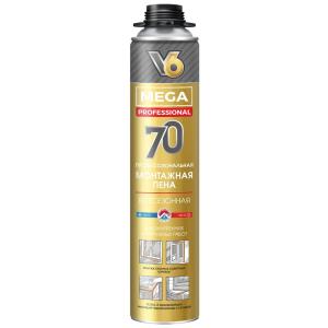 Пена монтажная V6 MEGA 70л всесезонная 900гр