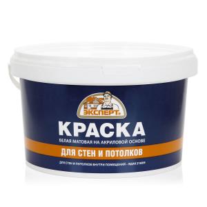 Краска ВДАК-2180 Эксперт, для стен и потолков, 3кг