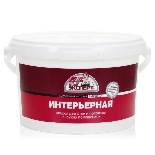Краска ВД Эксперт, супербелая, интерьерная, 3кг