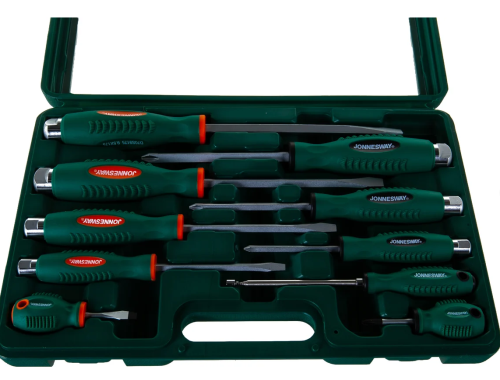 Набор отверток Jonnesway стержневых ударных, силовых под ключ, 10 пр