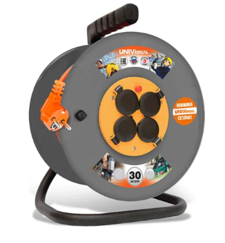 Удлинитель Универсал S-303, 3гн., 2м, ПВС, 3х1 с зазем. (еврослот)