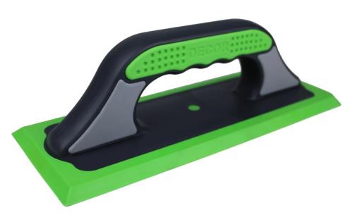 Терка НАМЕРЕНИЕ (DECOR) для эпоксидных затирок, 250х100 мм, жесткая зеленая резина, трехкомпонентная ручка