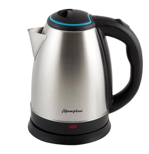 Чайник электрический Матрёна MA-001 1.8 л, металл, голубая крышка