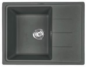 Мойка I-TECH квадратная с сушилкой 615x500x200 кварц, черный опал