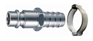 Переходник Кратон бысторазъемный, рапид штуцер – елочка 8мм с обжимным кольцом 8x13мм