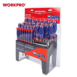 Набор отверток и бит WORKPRO, 100шт, на подставке