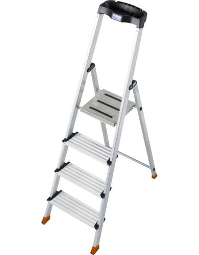 Стремянка алюминиевая KRAUSE SEPURO Globus с широкими ступенями 125 мм, 4 ступеней