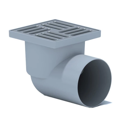 Трап горизонтальный АНИ с сухим затвором с решеткой из нержавеющей стали 150х150, выпуск 110мм, TQ1112