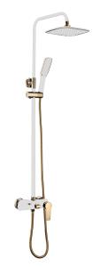 Гарнитур душевой I-TECH, DORADO, 1250 мм с верхней лейкой 280х180 мм, со смесителем для ванны, однорычажный, белый