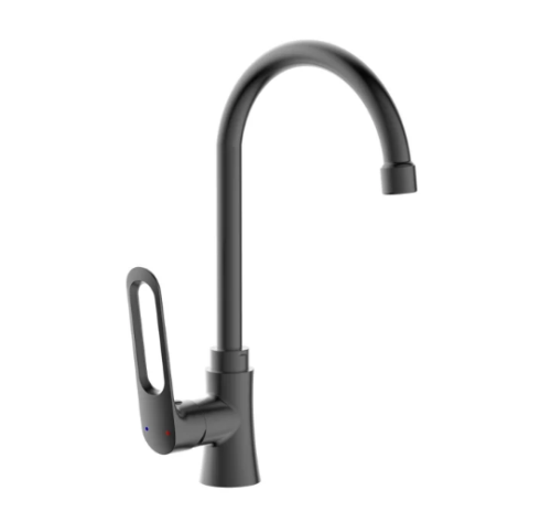 Смеситель АНТЕЙ Базальт 323535 д/кухни с высоким изливом, креп. гайка, цвет серый матовый