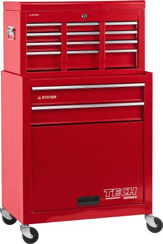 Тележка STAYER 616 х 330 х 742 мм, комбо с 2 полками + ящик с 7 полками