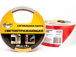 Лента AVIORA сигнальная, светоотр, самокл, 48ммх5м