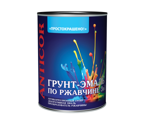 Грунт-эмаль Простокрашено по ржавчине серая, 5кг