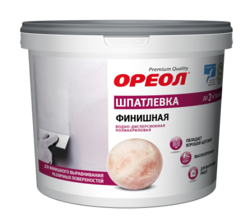 Шпатлевка Ореол финишная для внутренних работ, 1,5кг