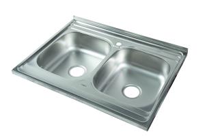 Мойка I-TECH квадратная накладная двойная 800х600х160х0,6 мат