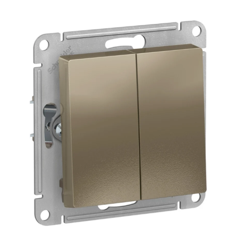 Выключатель AtlasDesign 2 кл, 10АХ, механизм, ШАМПАНЬ, SE