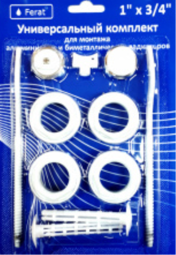Комплект переходников 1" х 3/4, с кронштейнами, Ferat (11 предметов)