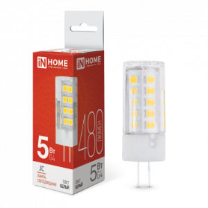Лампа светодиодная LED-JC 5Вт 12В G4 4000К 480Лм IN HOME