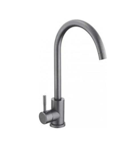 Смеситель АНТЕЙ Булат 511517 д/кухни с высоким изливом, нерж.сталь, цвет графит 