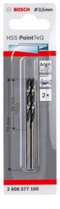 Сверло по металлу спиральное BOSCH  PointTec 3,5mm, 2шт.