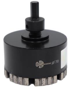 Коронка алмазная TRIO-DIAMOND Grand Ultra 70, 7т, с центрирующим сверлом, 70х40мм (керамогранит, керамика)