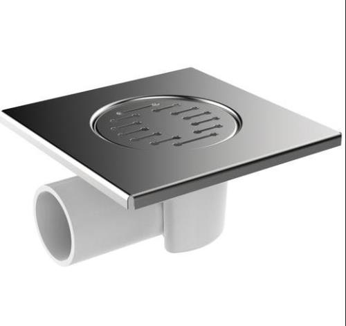 Трап горизонтальный Aquant с решеткой из нержавеющей стали 150х150, выпуск 50мм