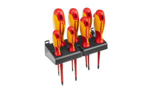 Набор отверток диэлектрических Gross до 1000 В, 8 шт, тестер, CrMo, двухкомпонентные рукоятки