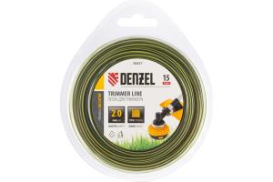 Леска триммерная DENZEL  двухкомпонентная 2,0х15м, квадрат