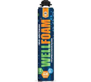 Пена монтажная WELLFOAM PRO 65 premium, всесезонная, 850мл