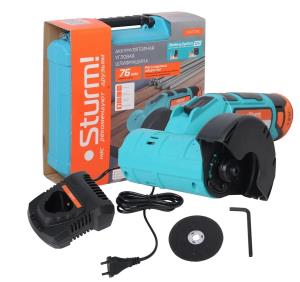Машина шлифовальная угловая аккумуляторная Sturm! CAG1276C, 12В, 1BatterySystem12V, 76мм, 1x2.0Ач, ЗУ, кейс