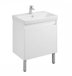 Тумба АКВАТОН Сканди Doors 70 белый глянец, белый матовый + Раковина Адриана-70