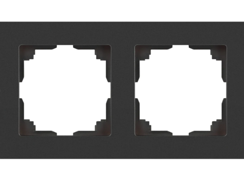 Рамка ЭРА Intro Accent 6-502-07, 2-постовая, графит