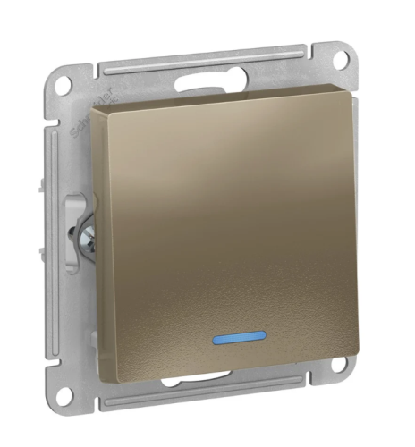 Выключатель AtlasDesign 1 кл с подсветкой, 10АХ, механизм, ШАМПАНЬ, SE