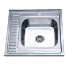 Мойка AQUATTRO квадратная накладная с сушилкой слева 600х600х180х0,8 глянцевая